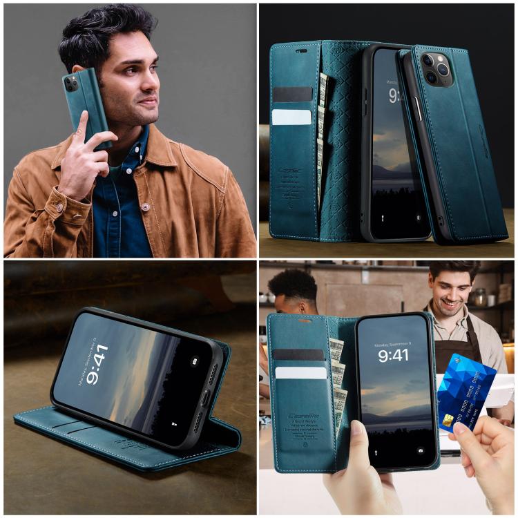 For iPhone 11 Pro CaseMe 033 Calf Leather Lining Microfibre RFID Blocking Phone Case
