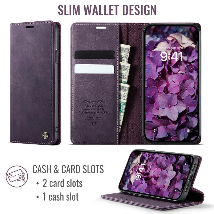 For iPhone 11 Pro CaseMe 033 Calf Leather Lining Microfibre RFID Blocking Phone Case