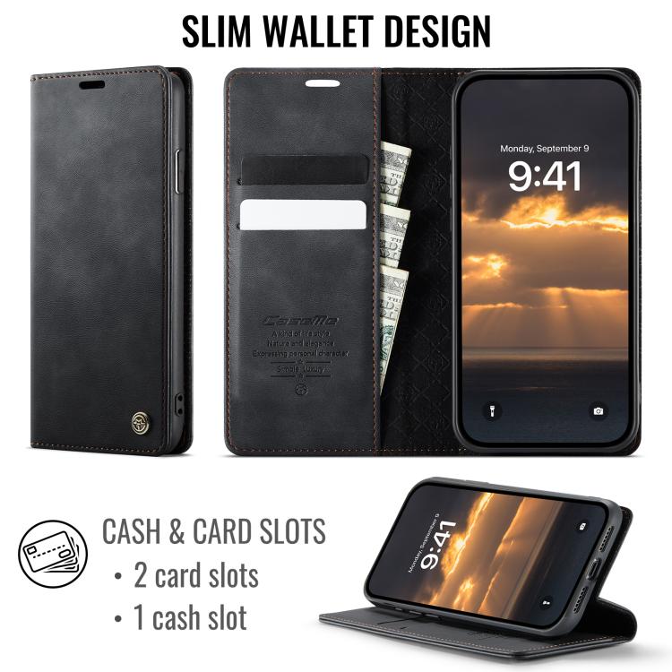 For iPhone 11 Pro Max CaseMe 033 Calf Leather Lining Microfibre RFID Blocking Phone Case