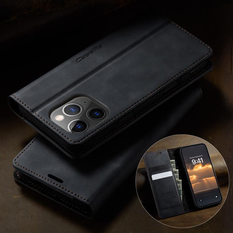 For iPhone 11 Pro Max CaseMe 033 Calf Leather Lining Microfibre RFID Blocking Phone Case