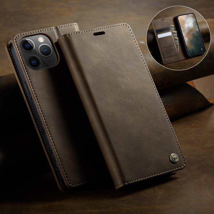 For iPhone 11 Pro Max CaseMe 033 Calf Leather Lining Microfibre RFID Blocking Phone Case