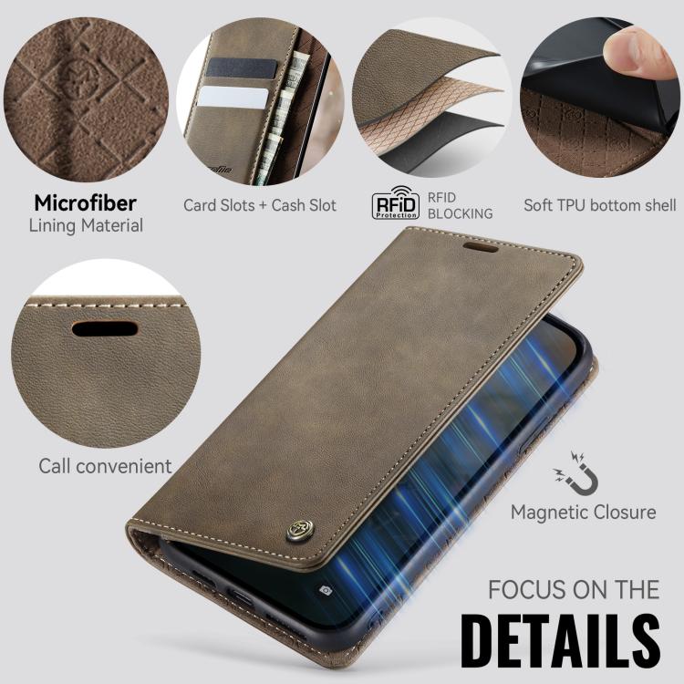 For iPhone 11 Pro Max CaseMe 033 Calf Leather Lining Microfibre RFID Blocking Phone Case