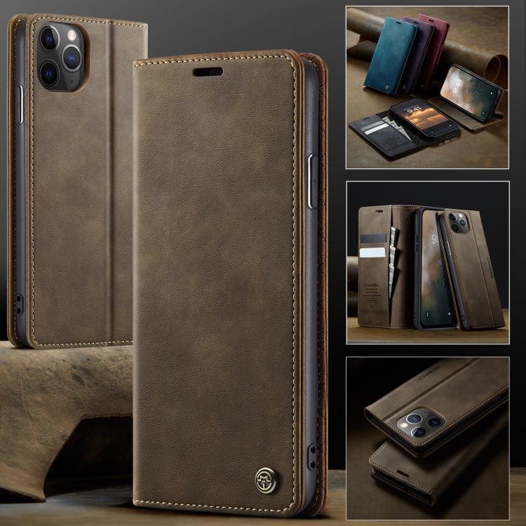 For iPhone 11 Pro Max CaseMe 033 Calf Leather Lining Microfibre RFID Blocking Phone Case