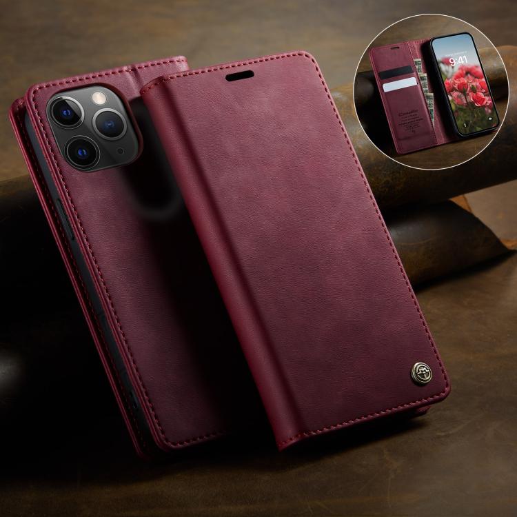 For iPhone 11 Pro Max CaseMe 033 Calf Leather Lining Microfibre RFID Blocking Phone Case