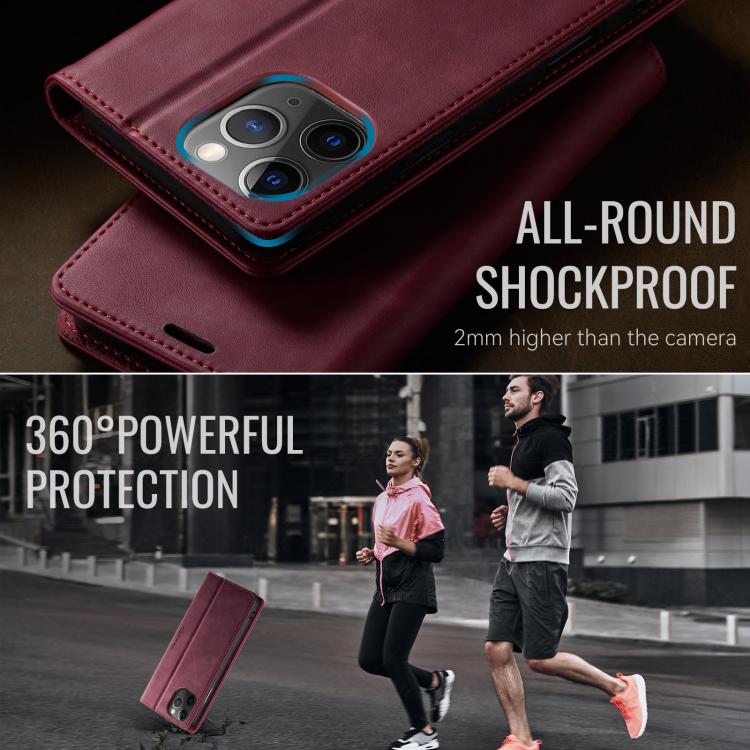 For iPhone 11 Pro Max CaseMe 033 Calf Leather Lining Microfibre RFID Blocking Phone Case