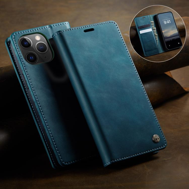 For iPhone 11 Pro Max CaseMe 033 Calf Leather Lining Microfibre RFID Blocking Phone Case