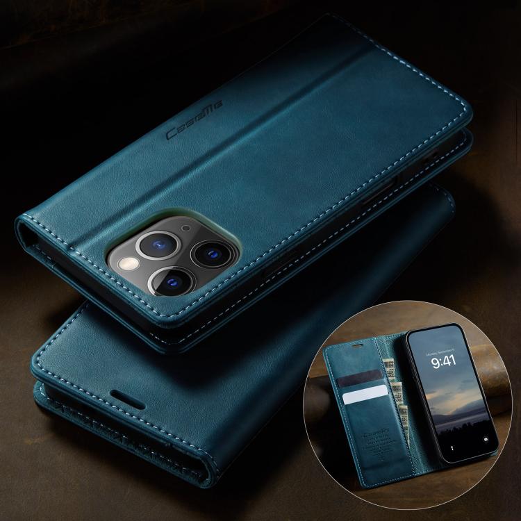 For iPhone 11 Pro Max CaseMe 033 Calf Leather Lining Microfibre RFID Blocking Phone Case