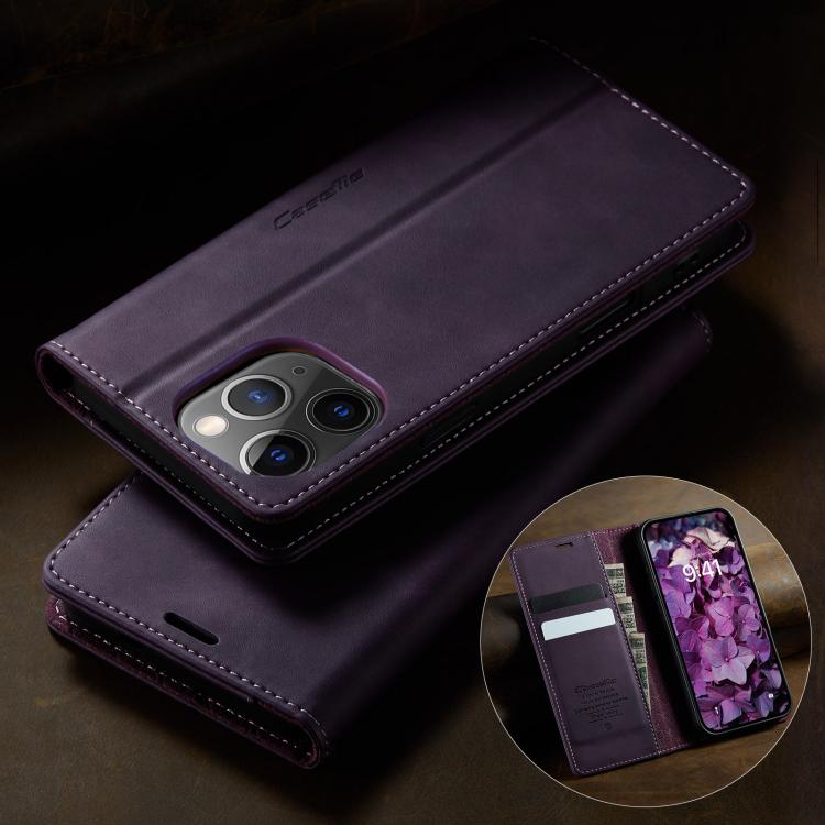 For iPhone 11 Pro Max CaseMe 033 Calf Leather Lining Microfibre RFID Blocking Phone Case