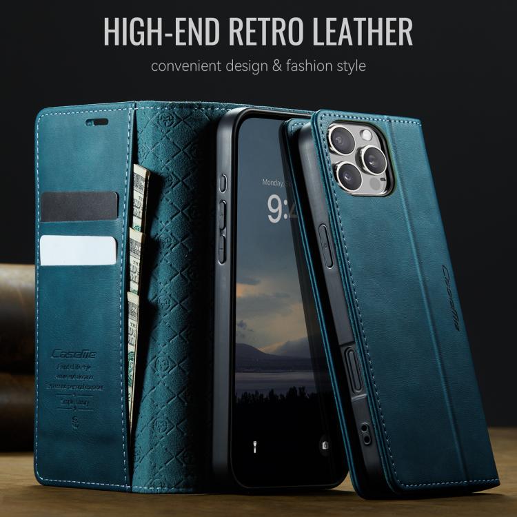 For iPhone 16 Pro CaseMe 033 Calf Leather Lining Microfibre RFID Blocking Phone Case