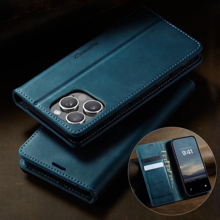 For iPhone 16 Pro Max CaseMe 033 Calf Leather Lining Microfibre RFID Blocking Phone Case