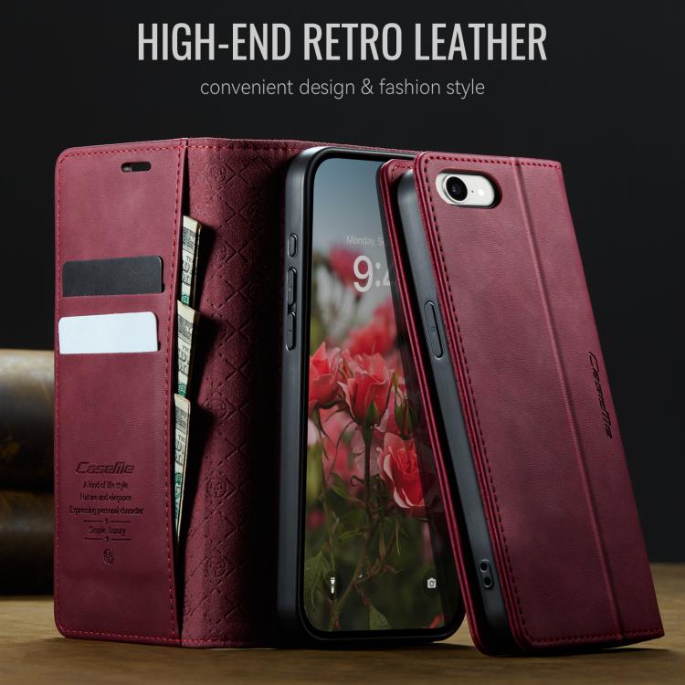 For iPhone 17e / 16e CaseMe 033 Calf Leather Lining Microfibre RFID Blocking Phone Case