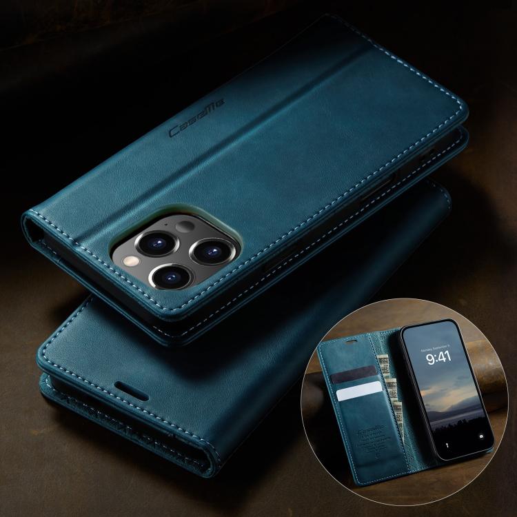 For iPhone 12 / 12 Pro CaseMe 033 Calf Leather Lining Microfibre RFID Blocking Phone Case