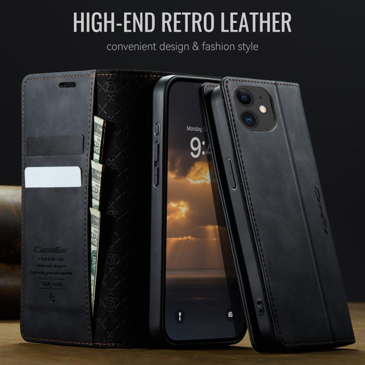 For iPhone 12 mini CaseMe 033 Calf Leather Lining Microfibre RFID Blocking Phone Case