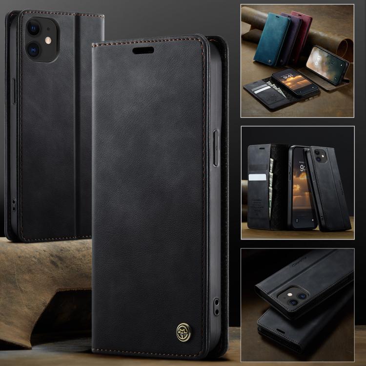 For iPhone 12 mini CaseMe 033 Calf Leather Lining Microfibre RFID Blocking Phone Case