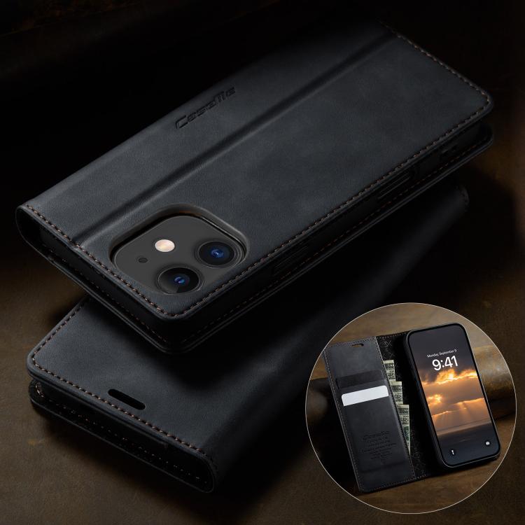 For iPhone 12 mini CaseMe 033 Calf Leather Lining Microfibre RFID Blocking Phone Case