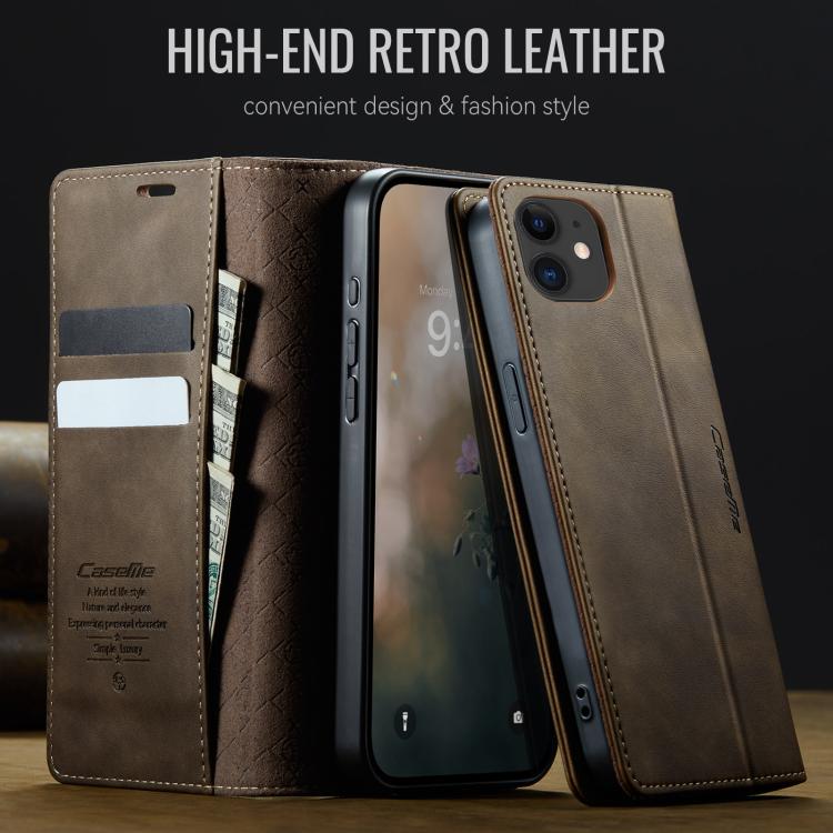 For iPhone 12 mini CaseMe 033 Calf Leather Lining Microfibre RFID Blocking Phone Case