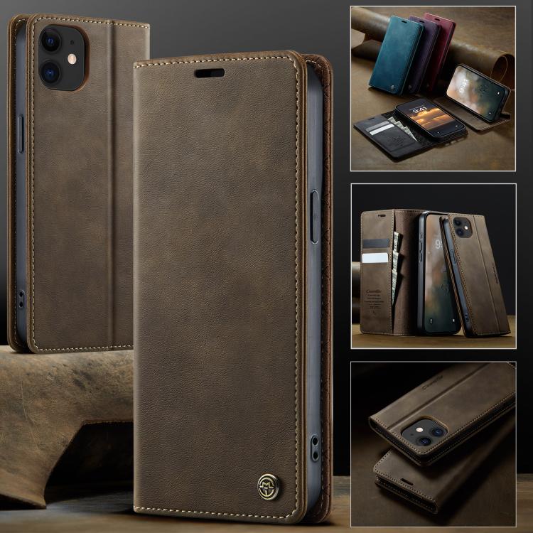 For iPhone 12 mini CaseMe 033 Calf Leather Lining Microfibre RFID Blocking Phone Case