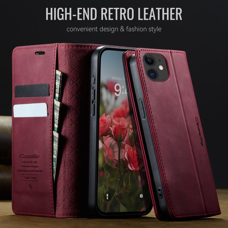 For iPhone 12 mini CaseMe 033 Calf Leather Lining Microfibre RFID Blocking Phone Case