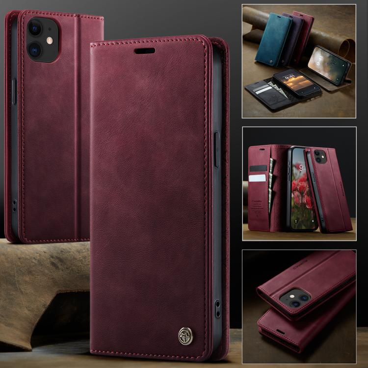 For iPhone 12 mini CaseMe 033 Calf Leather Lining Microfibre RFID Blocking Phone Case