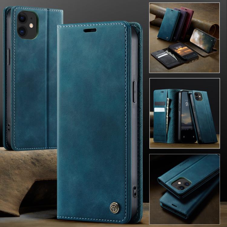 For iPhone 12 mini CaseMe 033 Calf Leather Lining Microfibre RFID Blocking Phone Case