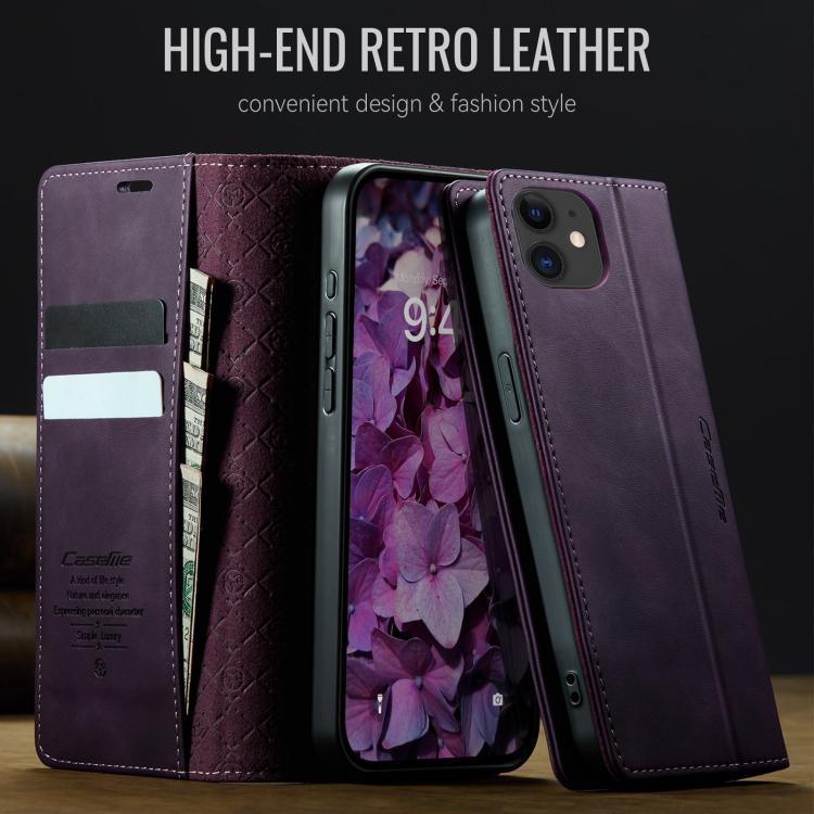 For iPhone 12 mini CaseMe 033 Calf Leather Lining Microfibre RFID Blocking Phone Case