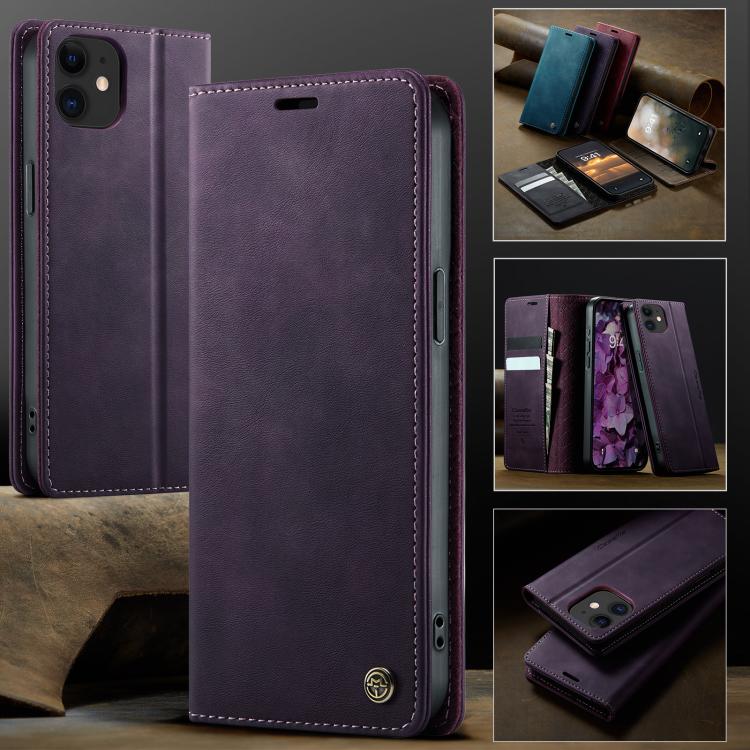 For iPhone 12 mini CaseMe 033 Calf Leather Lining Microfibre RFID Blocking Phone Case