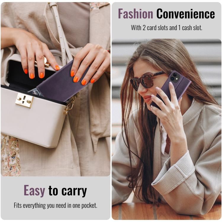 For iPhone 12 mini CaseMe 033 Calf Leather Lining Microfibre RFID Blocking Phone Case