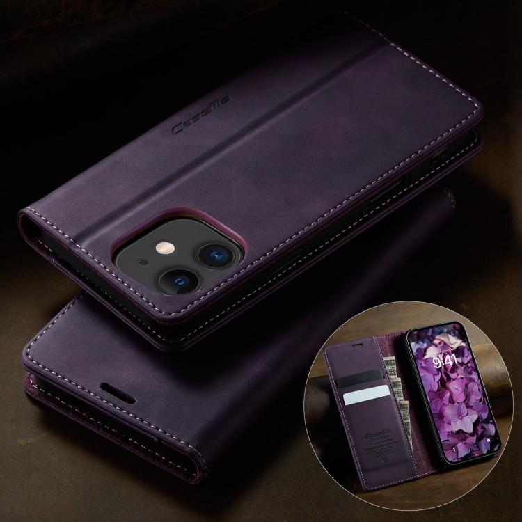 For iPhone 12 mini CaseMe 033 Calf Leather Lining Microfibre RFID Blocking Phone Case