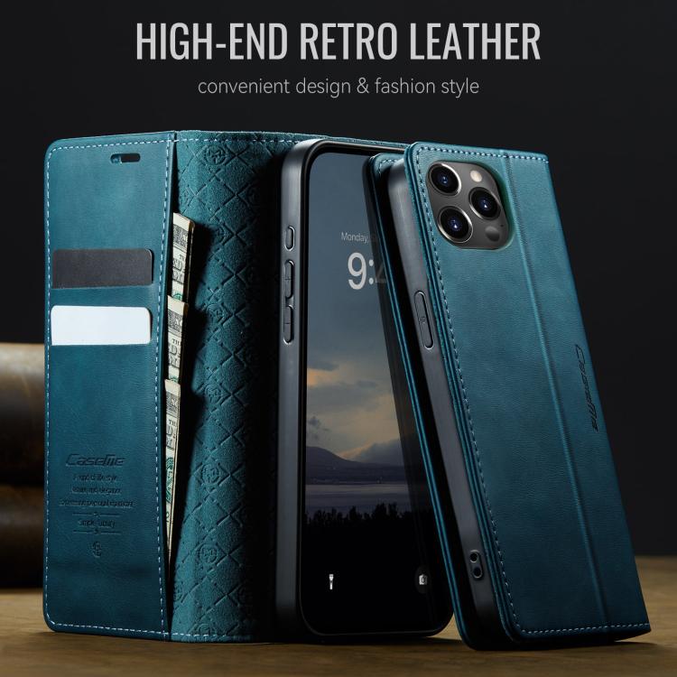 For iPhone 12 Pro Max CaseMe 033 Calf Leather Lining Microfibre RFID Blocking Phone Case
