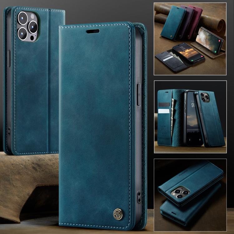 For iPhone 12 Pro Max CaseMe 033 Calf Leather Lining Microfibre RFID Blocking Phone Case