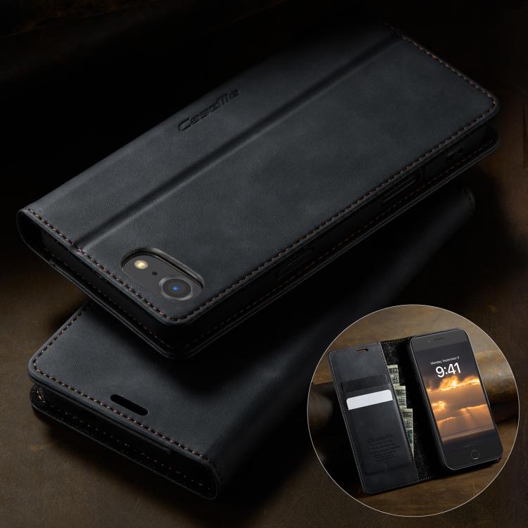 For iPhone SE 2022 / 8 / 7 CaseMe 033 Calf Leather Lining Microfibre RFID Blocking Phone Case