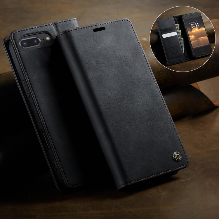 For iPhone 7 Plus / 8 Plus CaseMe 033 Calf Leather Lining Microfibre RFID Blocking Phone Case