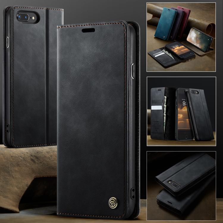 For iPhone 7 Plus / 8 Plus CaseMe 033 Calf Leather Lining Microfibre RFID Blocking Phone Case