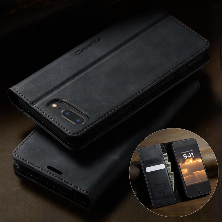 For iPhone 7 Plus / 8 Plus CaseMe 033 Calf Leather Lining Microfibre RFID Blocking Phone Case