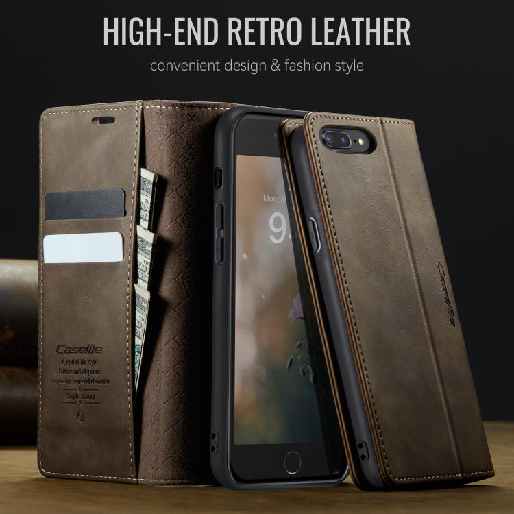 For iPhone 7 Plus / 8 Plus CaseMe 033 Calf Leather Lining Microfibre RFID Blocking Phone Case