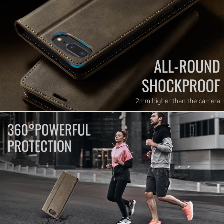 For iPhone 7 Plus / 8 Plus CaseMe 033 Calf Leather Lining Microfibre RFID Blocking Phone Case