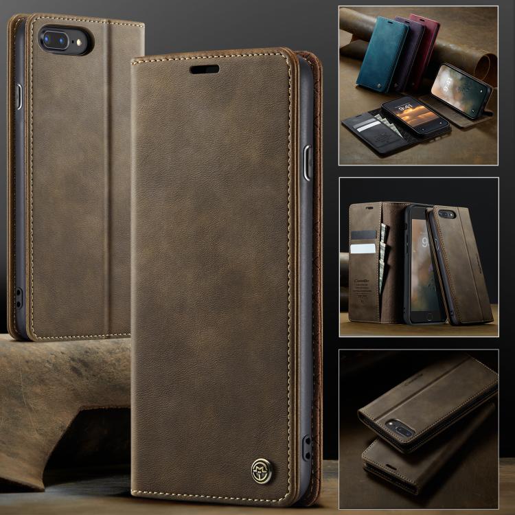 For iPhone 7 Plus / 8 Plus CaseMe 033 Calf Leather Lining Microfibre RFID Blocking Phone Case