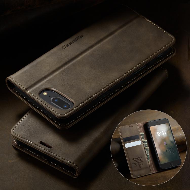 For iPhone 7 Plus / 8 Plus CaseMe 033 Calf Leather Lining Microfibre RFID Blocking Phone Case