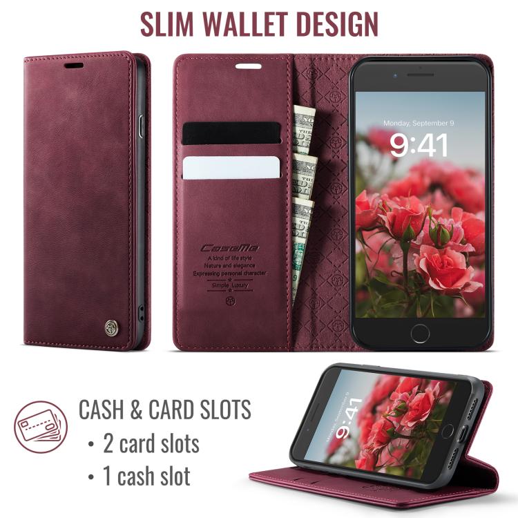For iPhone 7 Plus / 8 Plus CaseMe 033 Calf Leather Lining Microfibre RFID Blocking Phone Case