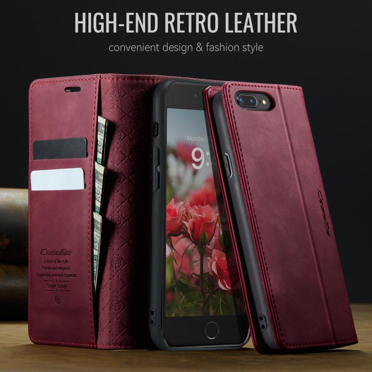 For iPhone 7 Plus / 8 Plus CaseMe 033 Calf Leather Lining Microfibre RFID Blocking Phone Case