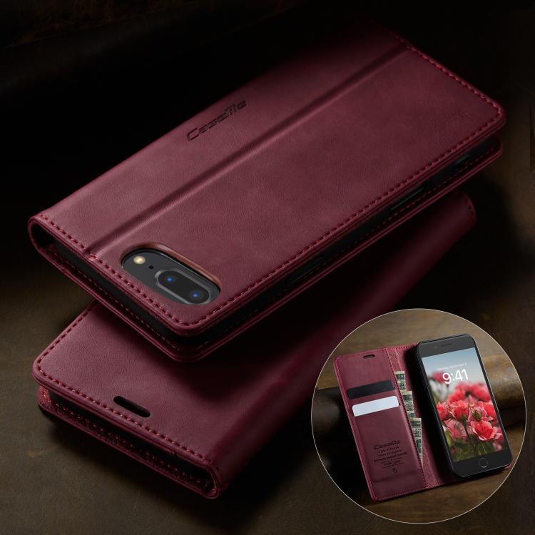 For iPhone 7 Plus / 8 Plus CaseMe 033 Calf Leather Lining Microfibre RFID Blocking Phone Case