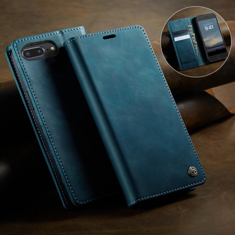 For iPhone 7 Plus / 8 Plus CaseMe 033 Calf Leather Lining Microfibre RFID Blocking Phone Case