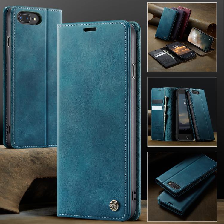 For iPhone 7 Plus / 8 Plus CaseMe 033 Calf Leather Lining Microfibre RFID Blocking Phone Case