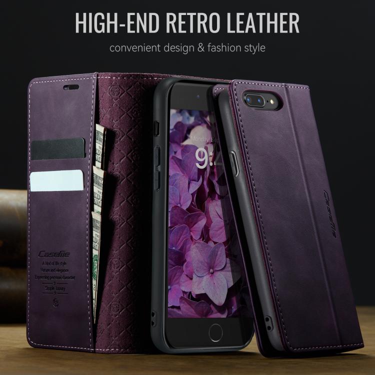 For iPhone 7 Plus / 8 Plus CaseMe 033 Calf Leather Lining Microfibre RFID Blocking Phone Case