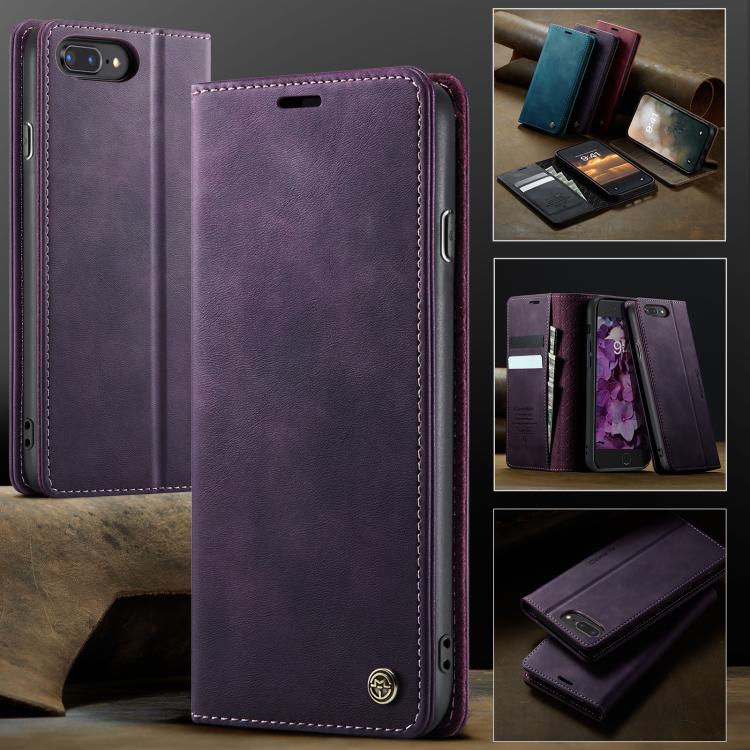 For iPhone 7 Plus / 8 Plus CaseMe 033 Calf Leather Lining Microfibre RFID Blocking Phone Case