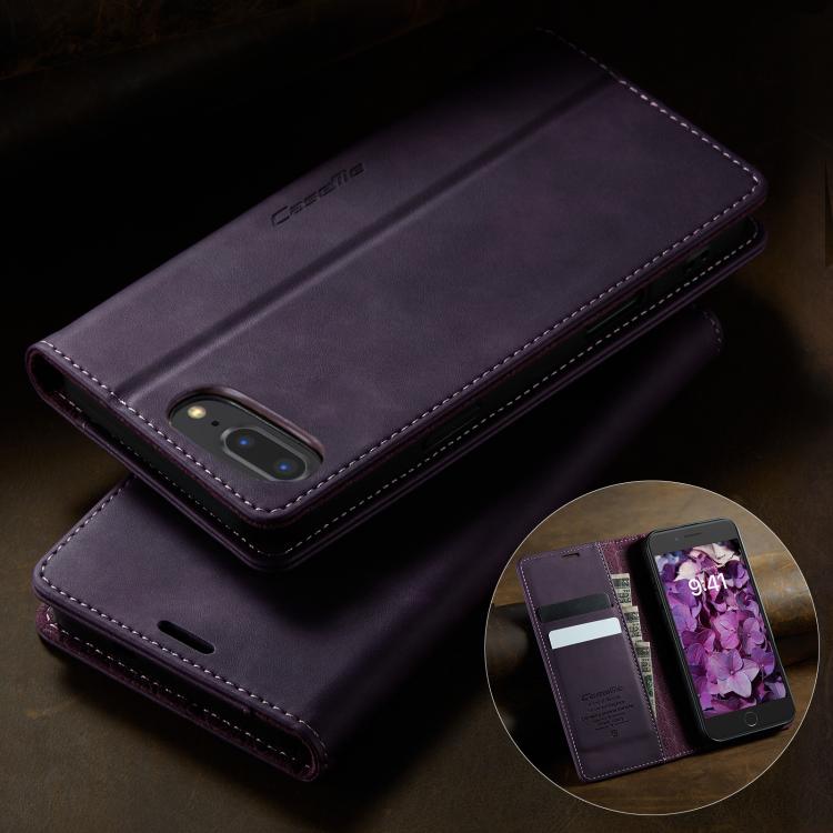 For iPhone 7 Plus / 8 Plus CaseMe 033 Calf Leather Lining Microfibre RFID Blocking Phone Case