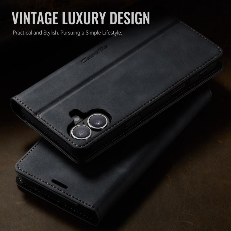 For iPhone 17 CaseMe 033 Calf Leather Lining Microfibre RFID Blocking Phone Case