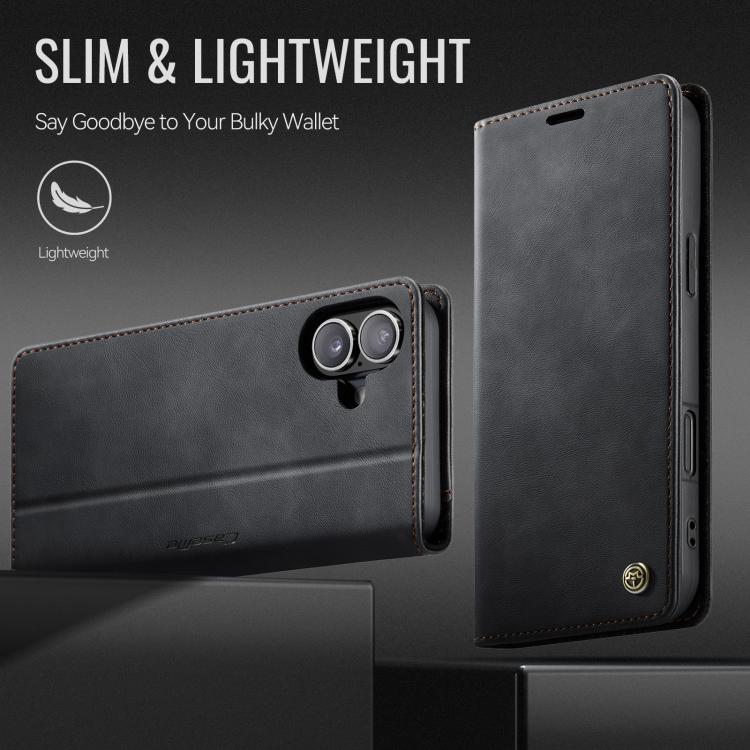 For iPhone 17 CaseMe 033 Calf Leather Lining Microfibre RFID Blocking Phone Case