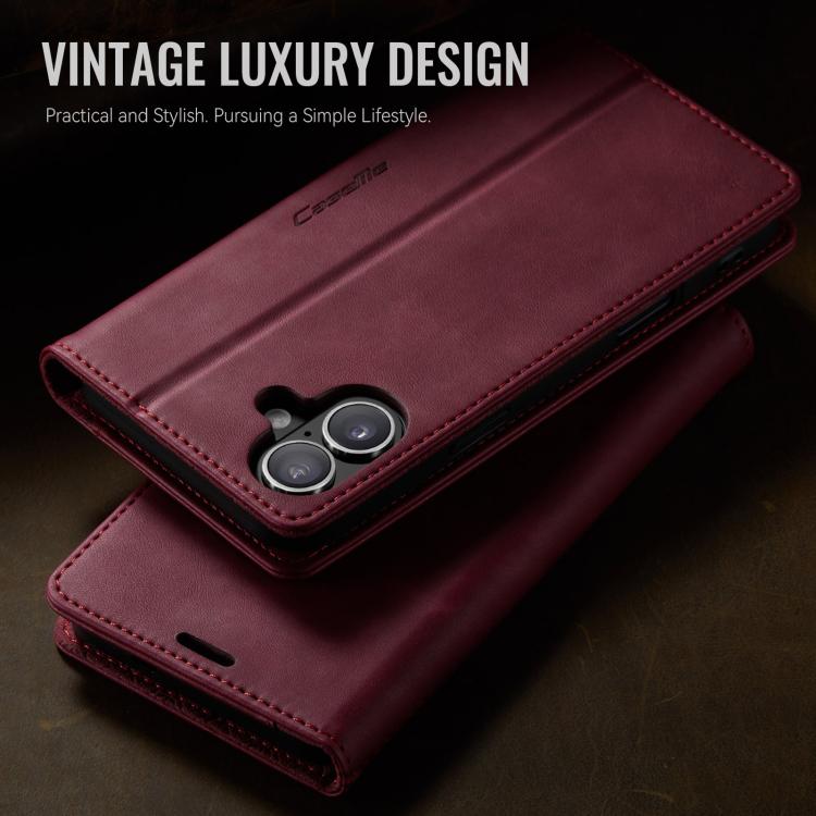 For iPhone 17 CaseMe 033 Calf Leather Lining Microfibre RFID Blocking Phone Case