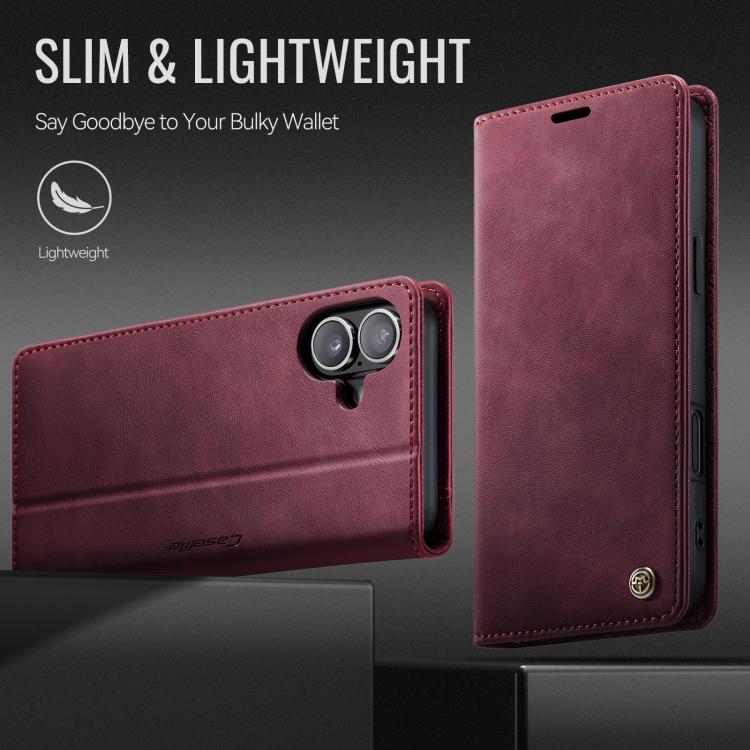 For iPhone 17 CaseMe 033 Calf Leather Lining Microfibre RFID Blocking Phone Case